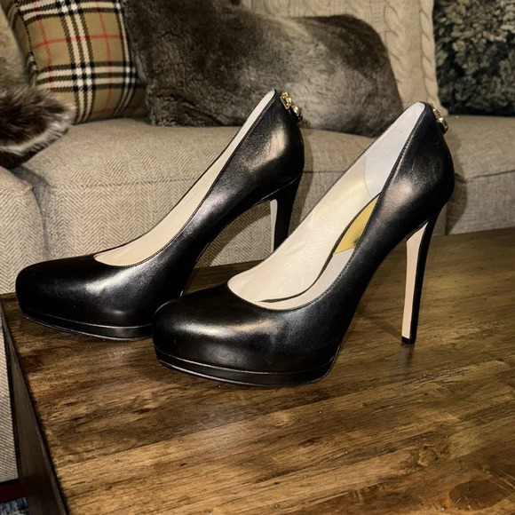 5” MK Michael Kors Designer Black Leather Hamilton 5” Pump Heels Shoes WMN 10M - Picture 12 of 16